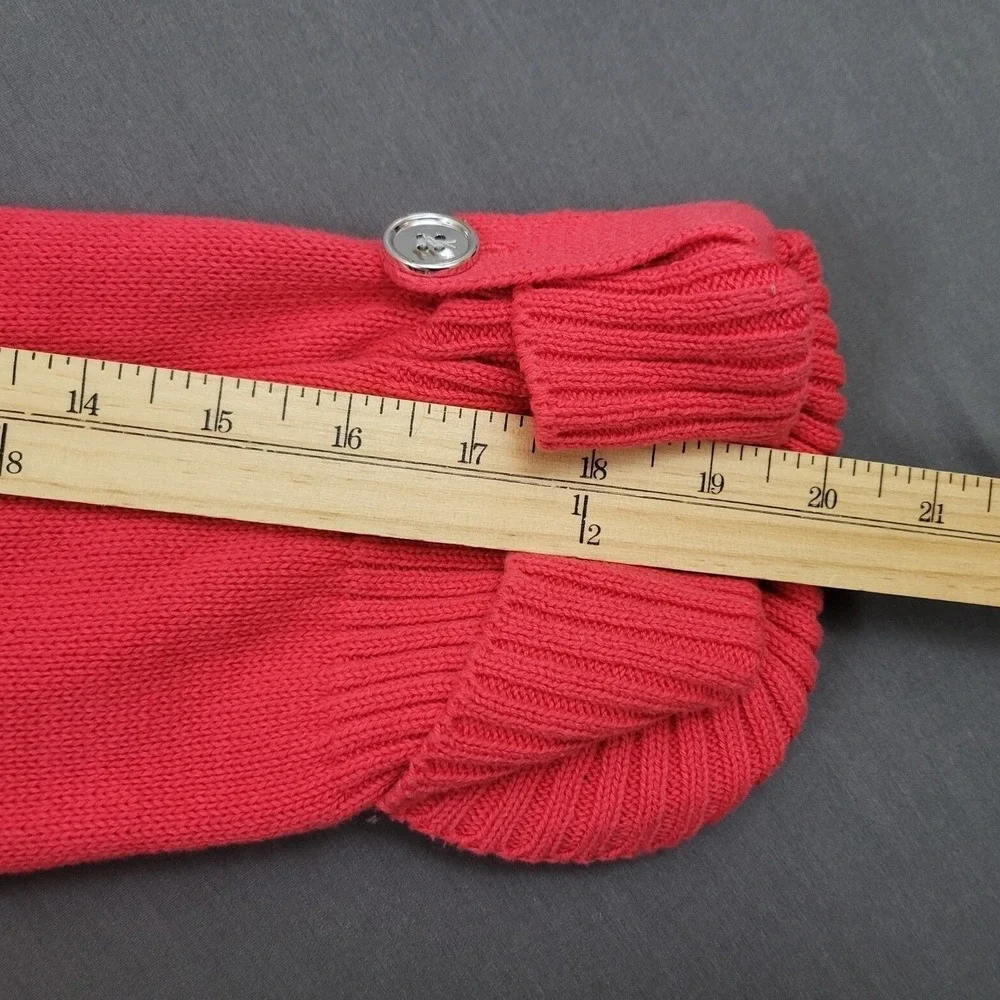 Karen Scott Woman 1X Coral Pink 100% Cotton Boat Neck‎ 3/4 Sleeve Button Sweater